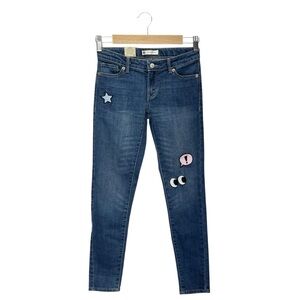 Levi’s 701 Super Skinny Jeans Girl’s Size 12 Emoji Patches Blue Levis New NWT